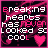 Pixelated text reads "breaking hearts has never looked so cool" with a pink heart symbol, set against black background with pink streaks.