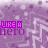 Purple pixelated background with zigzag patterns and scattered dots, featuring 'LIKE A HERO' text in purple block letters across multiple