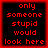 Red pixelated text on black background with red border, arranged in four identical