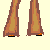Pixel art image showing a character's lower body, torso, and head with long blonde hair; text reads "Blond Bomb Shell" in orange font.