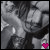 Four grayscale show a person with long dark hair and light clothing, each featuring a pink heart in the bottom right corner