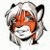 Pixelated character with animal ears and brown hair, wearing a white mask-like face covering against a plain background.