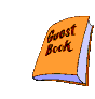 Animated sequence of a book icon transitioning from closed to open states with text and pen props.