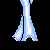 Animated contact sheet of a pixel art character with blonde hair wearing blue and white clothing, surrounded by repeated text "babii girl" in cyan outline font and large solid cyan stars on black background.