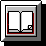 nine pixelated book icons in various open states, each framed with gray and red borders