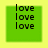 Green square icons with repeated text on yellow and gray backgrounds, showing static text variations.