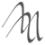 A grayscale abstract line drawing with overlapping curved strokes on a light gray background.