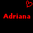 A static pixel art image featuring red text and a heart symbol on a black background, with two identical instances of the name "Adriana" displayed side-by-side beneath a small heart icon.