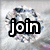 A static image with a pixelated background showing a person in motion, overlaid with bold black text reading "join" in the top-left quadrant.