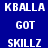 Blue background with white pixelated text arranged in a pattern, displaying repeated phrases