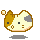 Pixel art of a brown and white animal head with gray patches, showing sequential pose changes