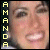 A 5x5 contact sheet of animated frames showing a woman's face with repeated yellow text "AMANDA" on the left side, displaying subtle facial expression changes across sampled frames.