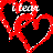 A contact sheet of six animated frames showing red heart outlines with white text inside, each frame displaying different romantic or affectionate phrases on a black background.