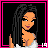 A 4x4 contact sheet of pixel art frames showing a cartoon woman and text animations with pink borders on black backgrounds.
