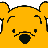 A 48x48 pixel animated contact sheet showing two frames of a yellow cartoon character with black outlines and facial features, displaying mouth movement animation against a gray background.