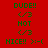 Red background with green text and yellow highlight boxes showing repeated phrases 'DUDE!!', 'NOT', '<3', and 'NICE!! >:-(', changing in specific positions across frames