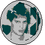 A circular icon with a gray background shows a person with dark hair and a neutral expression, partially obscured by teal shapes.