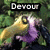 Animated icon shows a cartoon bird with yellow beak and purple chest against green foliage, text changes across frames.