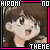 nine identical anime-style character portraits with pink borders, each displaying text variations like "HIROHI" and "THEE" in pixelated font