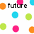 A static image with a white background covered in scattered orange, cyan, green, and pink circles, featuring the text 'future playmate' and a black ':]' emoticon.