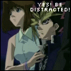 Two side-by-side anime-style character with text overlays, showing a girl and boy in profile against dark backgrounds