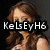 A pixelated image of a woman with long brown hair holding a microphone, overlaid with text reading "KeLsEyH6" and "Miley Cyrus" in black bars.