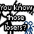 Pixelated black-and-white stick figure with blue stick figures, displaying text phrases across four