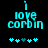 Cyan pixelated text 'i love combi' on black background with cyan and teal star-like symbols below, two variations of symbol arrangement.