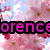 A static image with pink cherry blossoms on a light blue sky background, featuring three distinct text blocks in different colors and fonts.