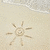 A pixelated sun icon with a spiral center and radiating lines on a light beige background, featuring subtle cloud-like patterns in the upper portion.