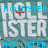 Pixelated text displays 'HOLLISTER' and 'HOES' in blue, with red accents on the letters.