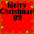Red background with green stars and brown lines, displaying "Merry Christmas! 08" text in black pixelated font across four repeated sections