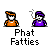 Pixel art of two characters with text and speech bubbles on gray background, showing animation changes in speech bubbles and character poses.