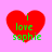 Four red heart shapes on a pink background with green text reading 'i love sophie' inside each heart.