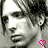 Two side-by-side animated frames of a grayscale cartoon character with dark hair and white highlights, each featuring a pink heart symbol at the bottom right corner.