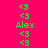 Green '<3' symbols and 'Alex' text on bright pink background with yellow horizontal bars shifting position across frames.