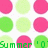Nine circular pixelated icons arranged in a 3x3 grid, with three distinct colors: pink, light green, and dark green, some displaying partial text at the bottom.