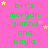 Green pixelated text on pink background with yellow stars, repeating 'bff's morgan gianna and kayla' in four