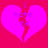 Two identical pixelated pink hearts on a red background with blue text reading 'i hate bf' inside each heart.
