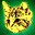 A pixelated 32x32 buddy icon featuring a yellow cat-like face with brown spots on the left and green text reading "Gentleman Scum" with "-40.10" below it on the right, displayed as part of an animated contact sheet.