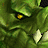 Green pixelated creature with yellow eye and white teeth, static image.