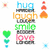 A static digital image displays multiple text-based and symbolic elements in a -like composition with varied colors and styles