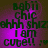 Pixelated text on a purple gradient background with dark green lettering, displaying phrases like 'bapii chic' and 'I am cute!! :)' with a heart symbol.