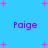 Blue background with pink plus signs and four instances of the word 'Paige' in purple pixelated text.