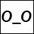 A 48x48 pixel buddy icon split into two frames showing a simple face and text on black background.