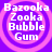 Four identical circular icons with pink concentric rings on a purple background, each displaying white text reading "Bazooka Zooka Bubble Gum" in stacked lines.
