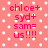 Pink polka-dot background with pixelated text and heart symbols in red, static image.
