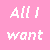 Pixel art contact sheet showing a character with green headwear and dark clothing against pink background with hearts, featuring text "All I want is to be with you" in white font.