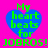 Blue heart shape with green text 'My heart beats for JOBRoS! JOBRoS!' on bright pink background, four identical copies