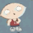Animated contact sheet of Stewie Griffin from Family Guy in various poses and expressions, wearing a red tank top with number 17 and gray plaid shorts against a solid blue background.
